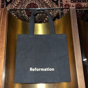 Reformation Black Cotton Shoulder Tote Bag - New